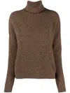 Transit Mélange-effect Roll-neck Jumper In Brown