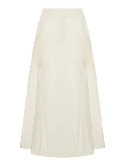 Transit Crinkled Midi Skirt In Neutrals