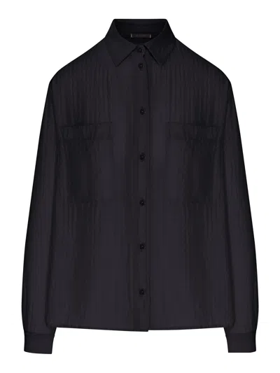 Transit Oversized Shirt With Front Pockets In Black