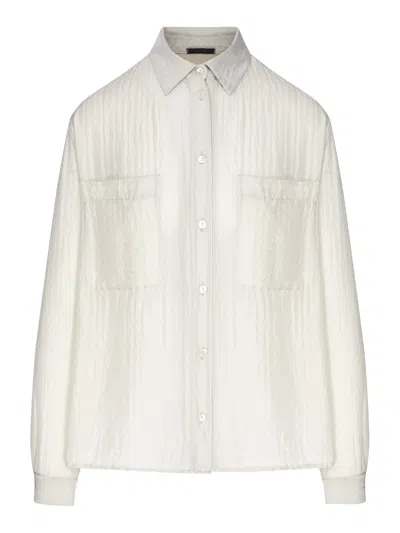 Transit Oversized Shirt With Front Pockets In Nude & Neutrals