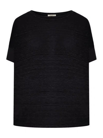 Transit Oversized T-shirt Made Of Double Fabric In Black