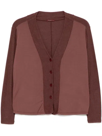 Transit Panelled Cardigan In Red