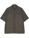 Transit Panelled Short-sleeve Shirt In Grey