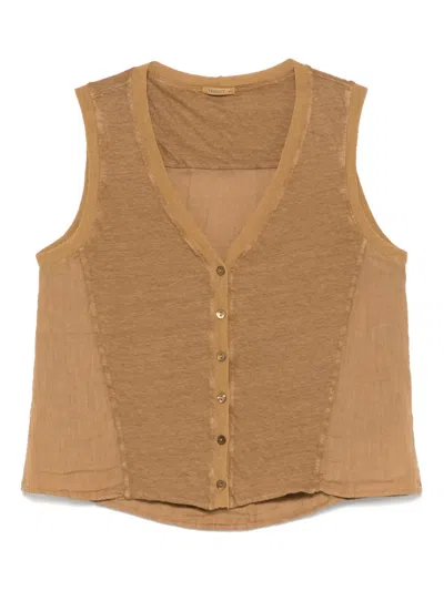 Transit Panelled Vest In Braun