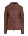 Transit Par-such Woman Jacket Brown Size 2 Lambskin, Virgin Wool, Polyamide, Elastane