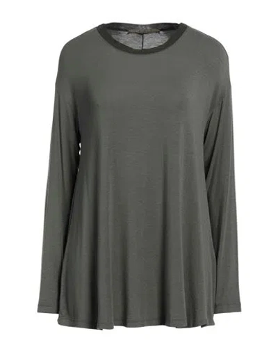Transit Par-such Woman T-shirt Military Green Size 3 Modal, Elastane, Viscose