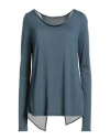 Transit Par-such Woman T-shirt Slate Blue Size 3 Viscose, Elastane