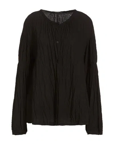 Transit Par-such Woman Shirt Black Size 5 Viscose, Cotton, Wool, Elastane
