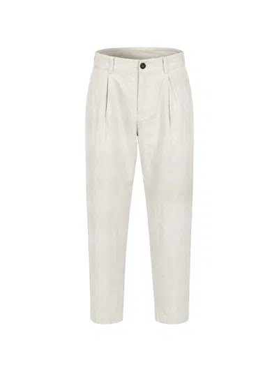 Transit Pinstripe Pleated Trousers In Neutral