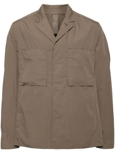Transit Pocket Shirt Jacket In Brown