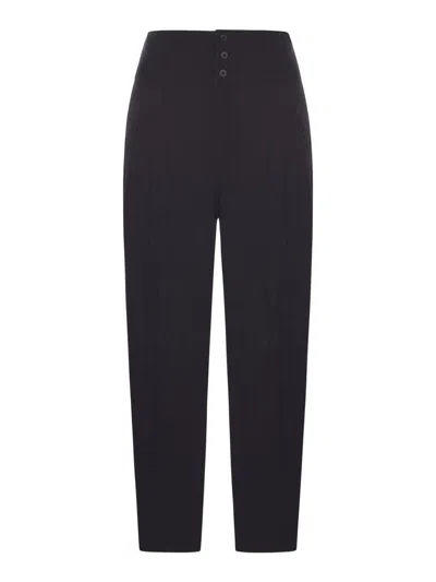 Transit Viscose High Waistband Trousers In Black