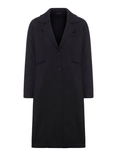 Transit Regular Fit Coat With Boiled Wool Lapel Collar In Black