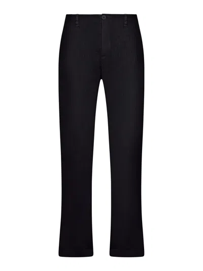 Transit Regular-fit Linen Trousers In Black
