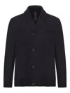 Transit Regular Fit Jacket In Raw Cut Virgin Boiled Wool In Black