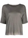 Transit Round-neck Ribbed-cuff T-shirt In Grey