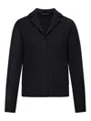 Transit Shaped Wool Jacket With Herringbone Pattern Inside In Black
