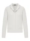 Transit Shaped Wool Jacket With Herringbone Pattern Inside In White