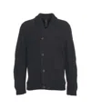 Transit Shawl Collar Black Cardigan With Button Closure And Chest Pocket In Black