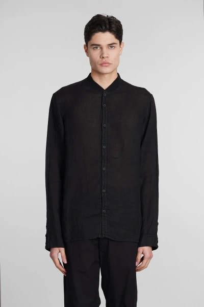 Transit Long-sleeve Linen Shirt In Black