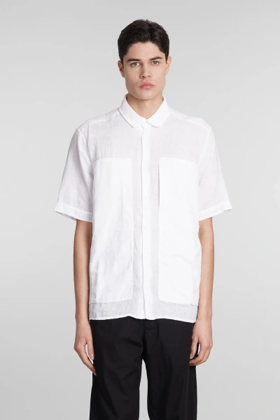 Transit Short-sleeve Linen-cotton Shirt In Weiss