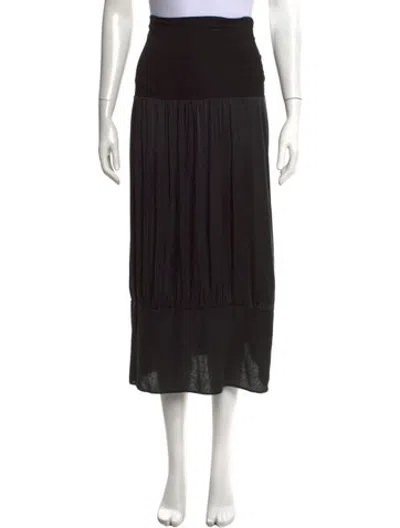 Pre-owned Transit Silk Midi Length Skirt In Black
