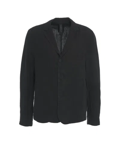 Transit Single-breasted Linen Blazer With Notched Lapels In Black