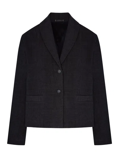 Transit Single-breasted Jacket With Shawl Lapels In Grey
