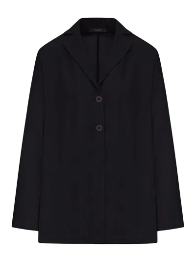 Transit Single-breasted Linen Jacket In Black