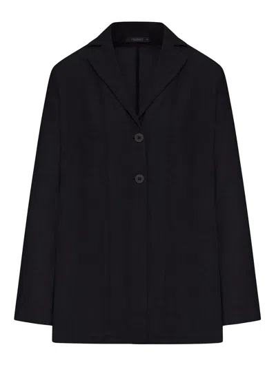 Transit Single-breasted Linen Jacket In Black