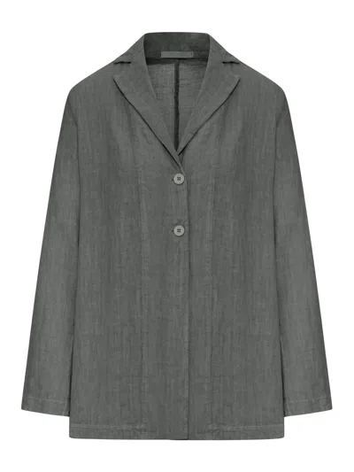 Transit Single-breasted Linen Jacket In Green