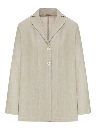 Transit Single-breasted Linen Jacket In Nude