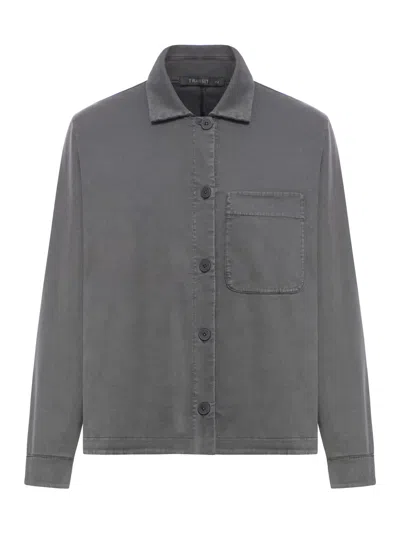 Transit Stretch Cotton Satin Jacket/shirt In Grey