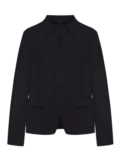 Transit Stretch Linen Blend Jacket In Black