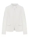Transit Stretch Linen Blend Jacket In White