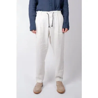 Transit Stretch Linen Cropped Trousers Ice In 灰色