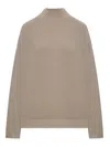 Transit Wool Blend High Neck Sweater In Brown
