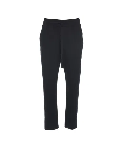 Transit Tapered Black Joggers With Drawstring Waist And Minimalist Design