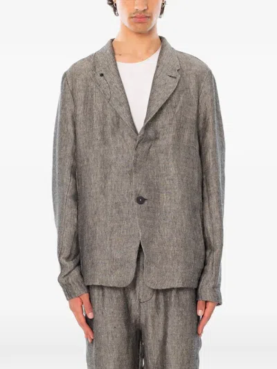 Transit Two-tone Linen Blazer In Gray