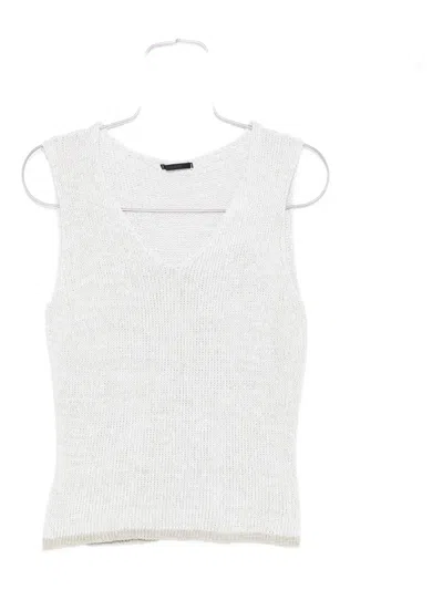 Transit V-neck Sleeveless Top In White