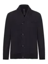 Transit Regular Fit Jacket In Raw Cut Virgin Boiled Wool In Black