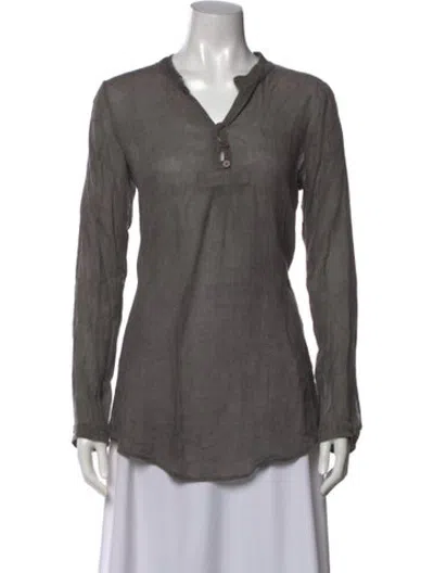 Pre-owned Transit Virgin Wool V-neck Top In Grey