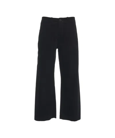 Transit Wide Leg Trousers With Classic Button Closure And Flowing Silhouette In Black
