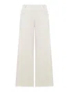 TRANSIT WIDE LEG TROUSERS WITH RAW CUT AT THE BOTTOM IN VISCOSE AND STRETCH COTTON