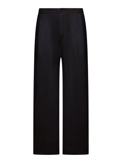 Transit Wide-leg Linen Blend Trousers In Black