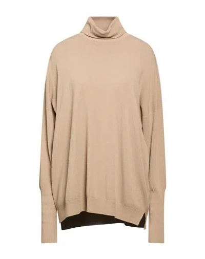 Transit Woman Turtleneck Sand Size 3 Viscose, Wool, Nylon In Beige