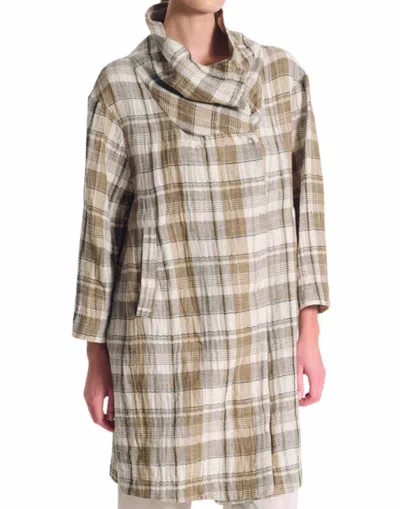 Transit Women's Checked Trench In Cotton And Linen Sand In Brown