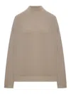 Transit Wool Blend High Neck Sweater In Gray