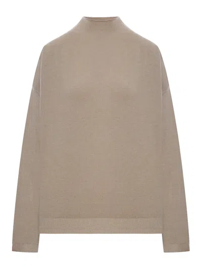 Transit Wool Blend High Neck Sweater In Gray