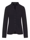 Transit Wool Knit Jacket With A Neckline In Black