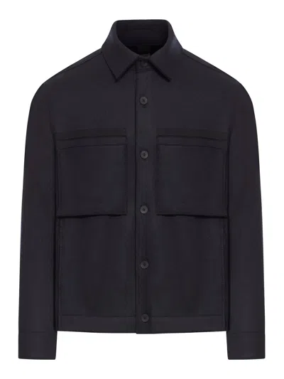 Transit Wool Shirt In Black